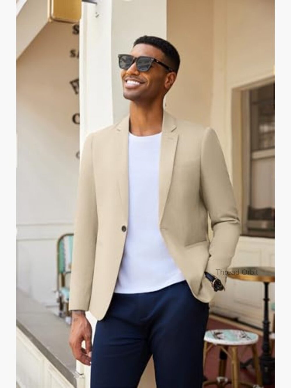 Men's Lightweight Slim Fit One Button Sport Coat Blazer - Picture 2 of 7